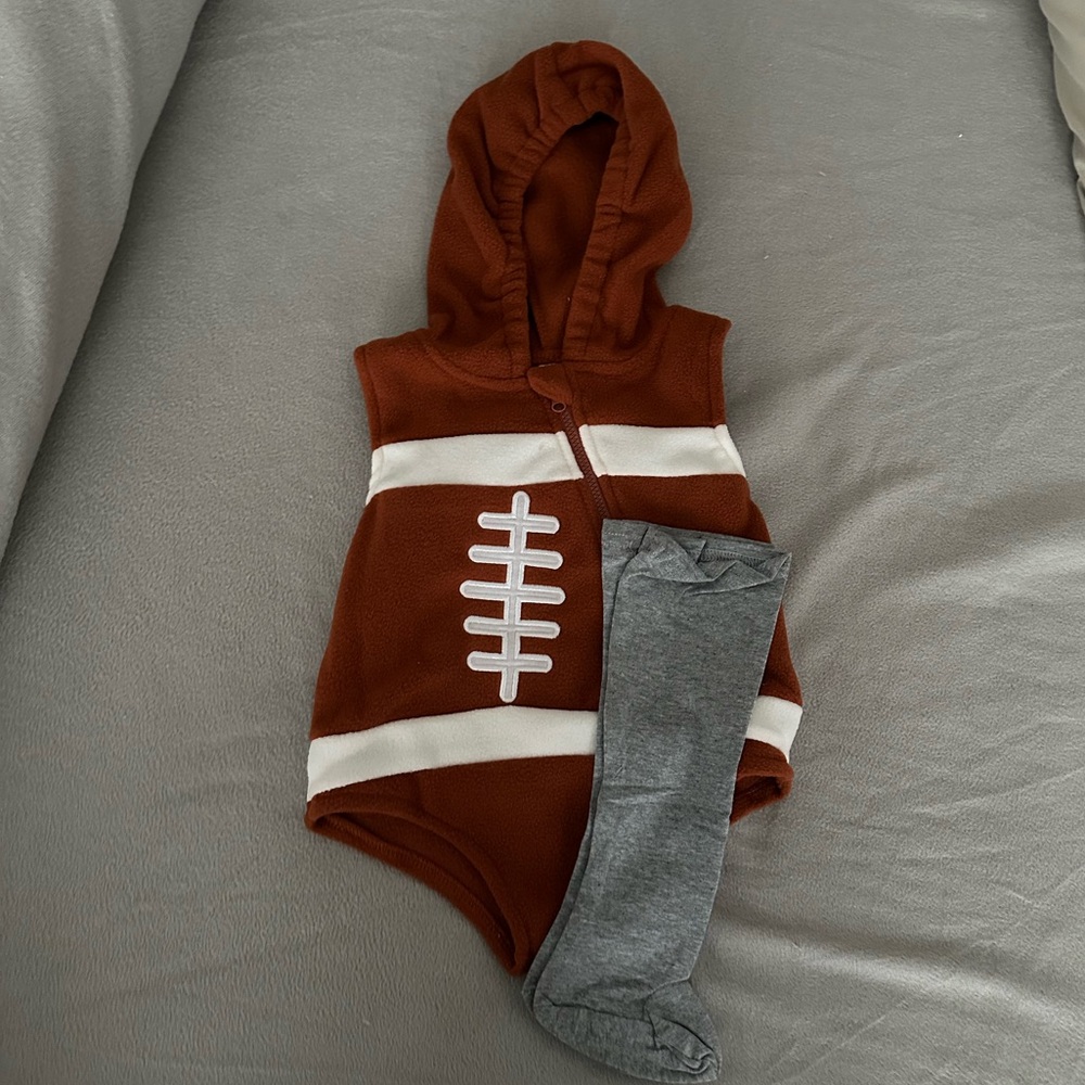 Football Hooded Halloween Onesie Costume for Newborn Baby - Never Worn